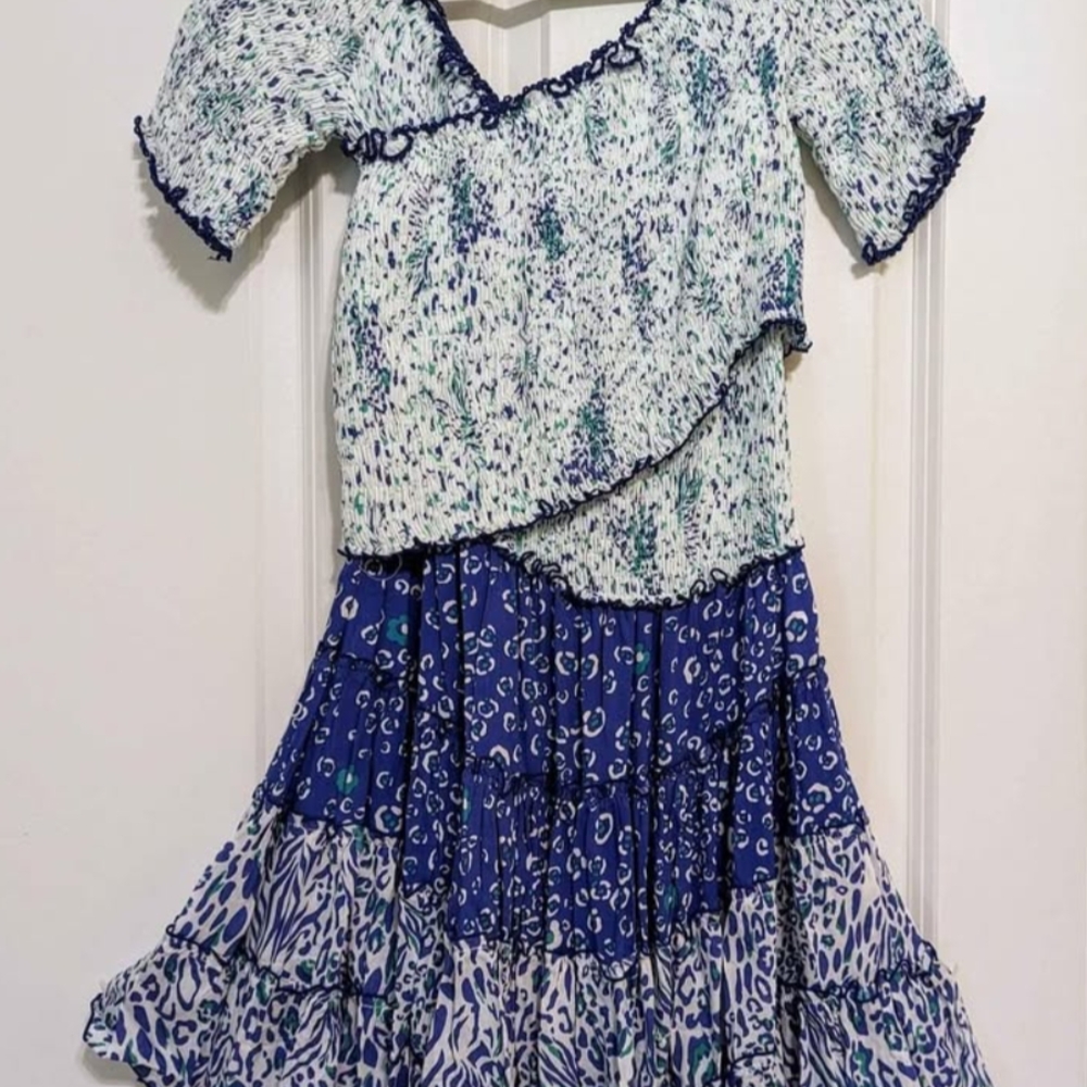 Stylish Blue and White Kids Dress